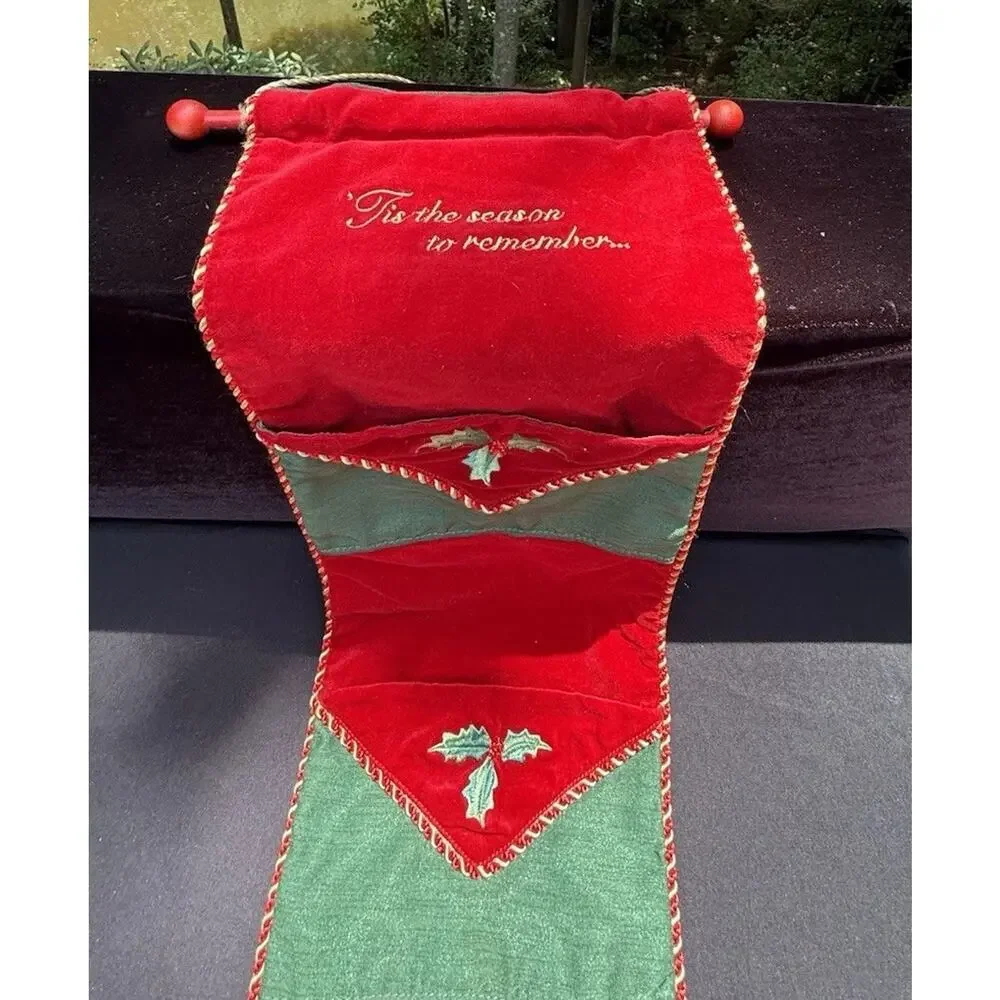Hallmark Tis The Season To Remember Velvet Hanging Card Letter Holder Lo28